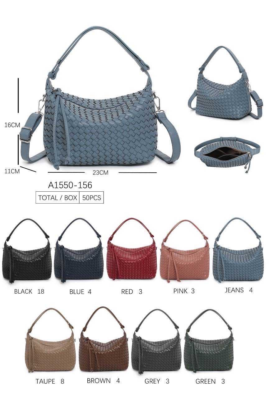 BORSA INTRECCIATA CON MANICO REGOLABILE E TRACOLLA