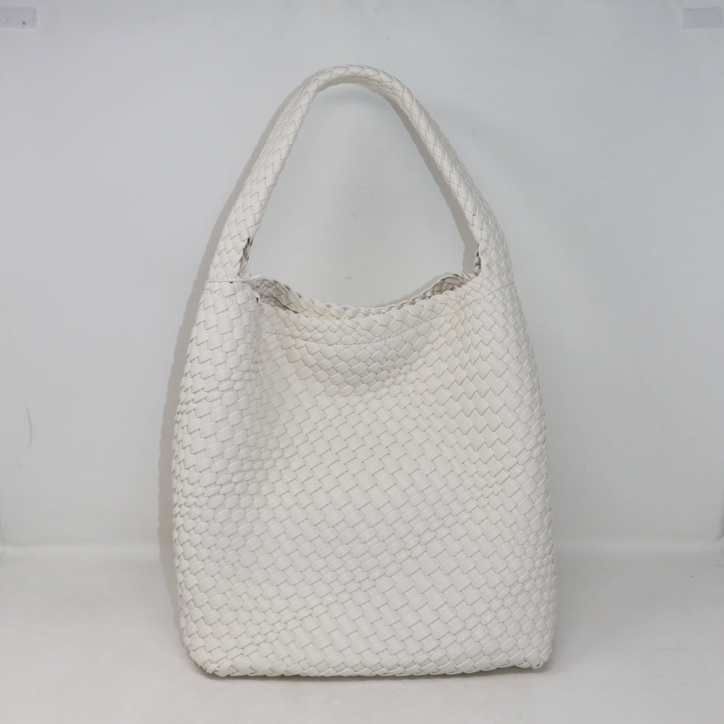 TOTE INTRECCIATA MEDIUM A SPALLA CON BEAUTY