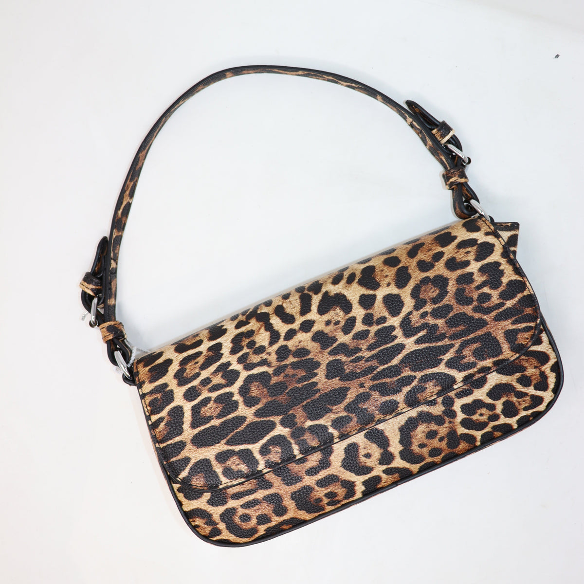 BORSA RETTANGOLARE A SPALLA CON TRACOLLA, MACULATO LEOPARDATO