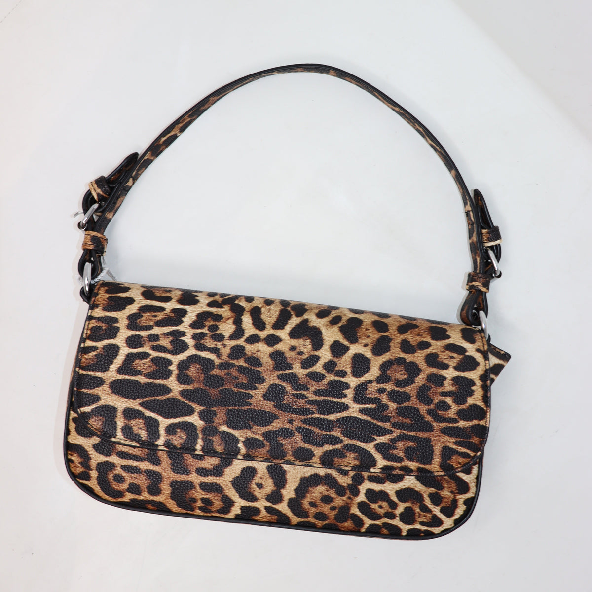 BORSA RETTANGOLARE A SPALLA CON TRACOLLA, MACULATO LEOPARDATO
